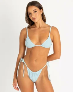 Bikinis*Billabong Terry Rib Ayla Triangle Bikini Top Coastal Blue