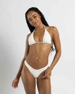 Bikinis*Billabong Terry Rib Remi Triangle Bikini Top Salt Crystal