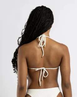 Bikinis*Billabong Terry Rib Remi Triangle Bikini Top Salt Crystal