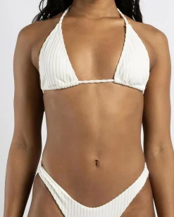 Bikinis*Billabong Terry Rib Remi Triangle Bikini Top Salt Crystal