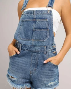 Best Texas Denim Short Overalls Women Denim