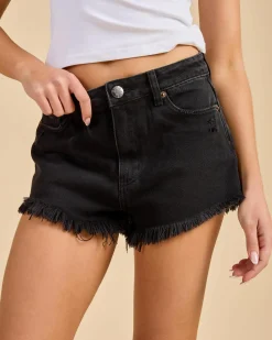 Denim|Bottoms*DESU Texas Denim Shorts Washed Black