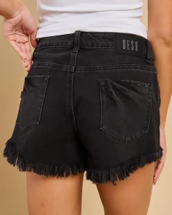 Denim|Bottoms*DESU Texas Denim Shorts Washed Black