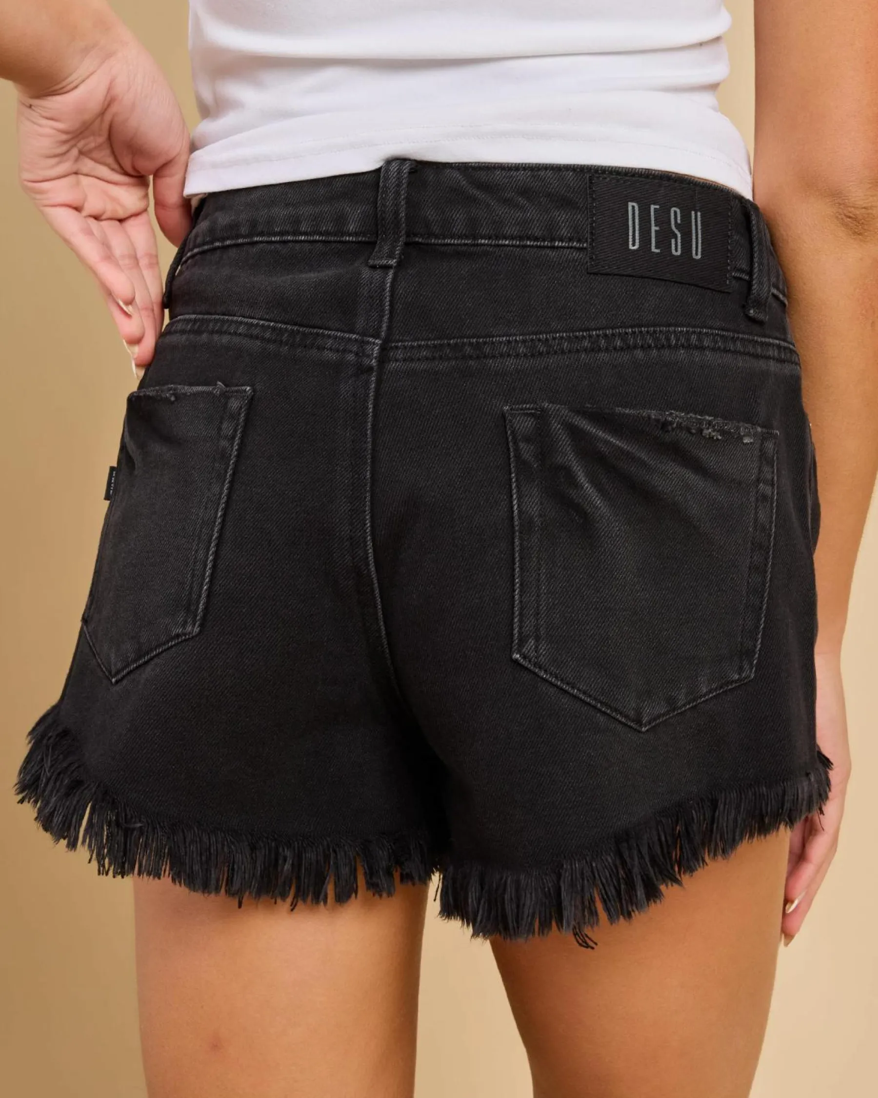 Denim|Bottoms*DESU Texas Denim Shorts Washed Black