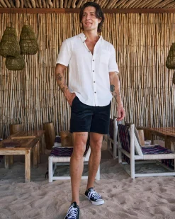 Shorts & Bottoms*Skylark Texture Elastic Waist Shorts Black