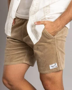 Shorts & Bottoms*Skylark Texture Elastic Waist Shorts Tan