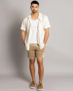 Shorts & Bottoms*Skylark Texture Elastic Waist Shorts Tan