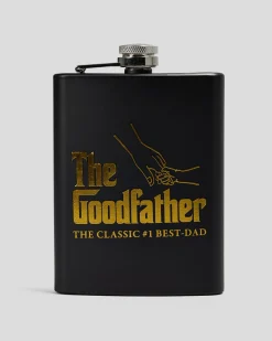 Gifts & Novelty|Gifts & Novelty*Get It Now The Goodfather Metal Flask Black/gold