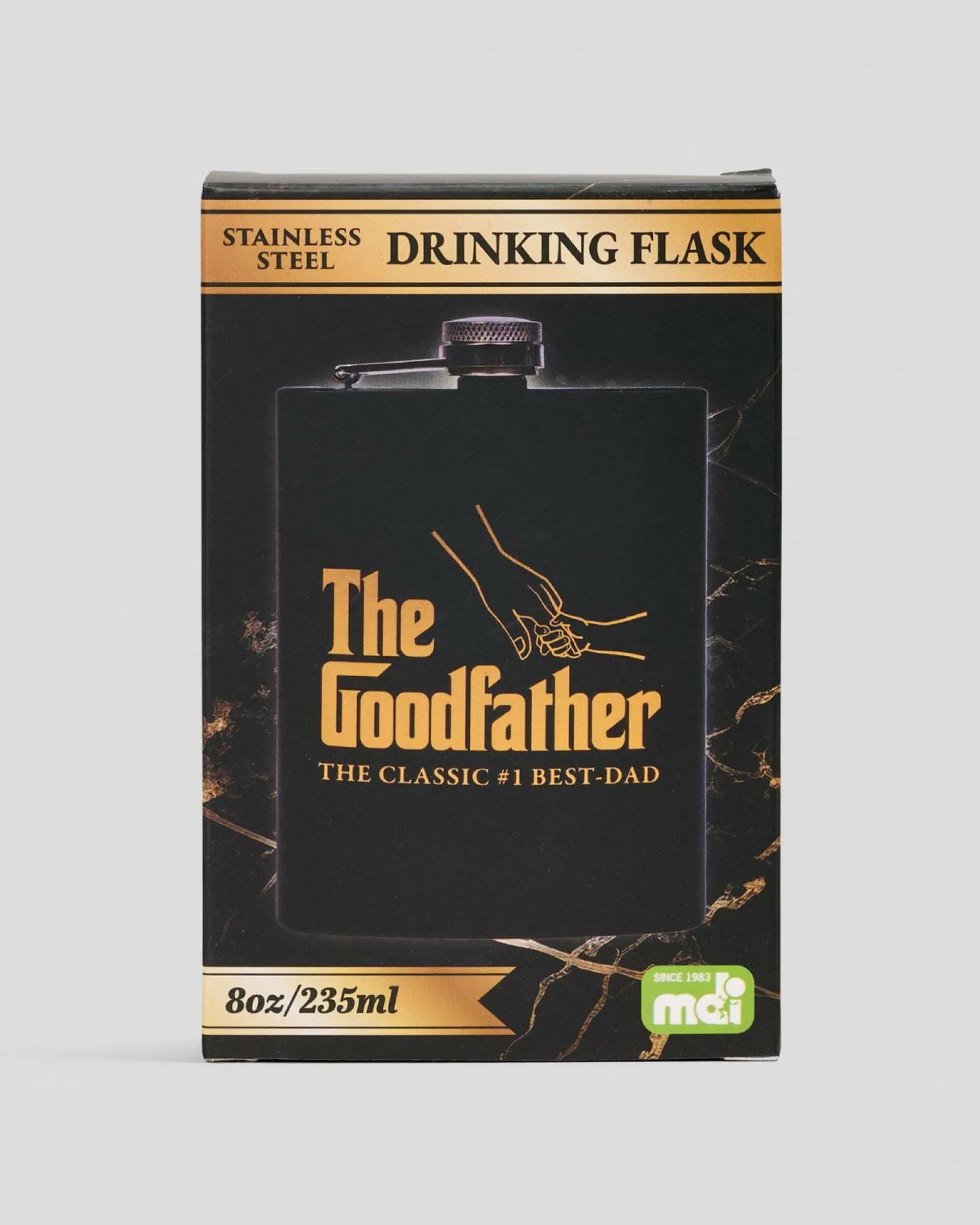 Gifts & Novelty|Gifts & Novelty*Get It Now The Goodfather Metal Flask Black/gold