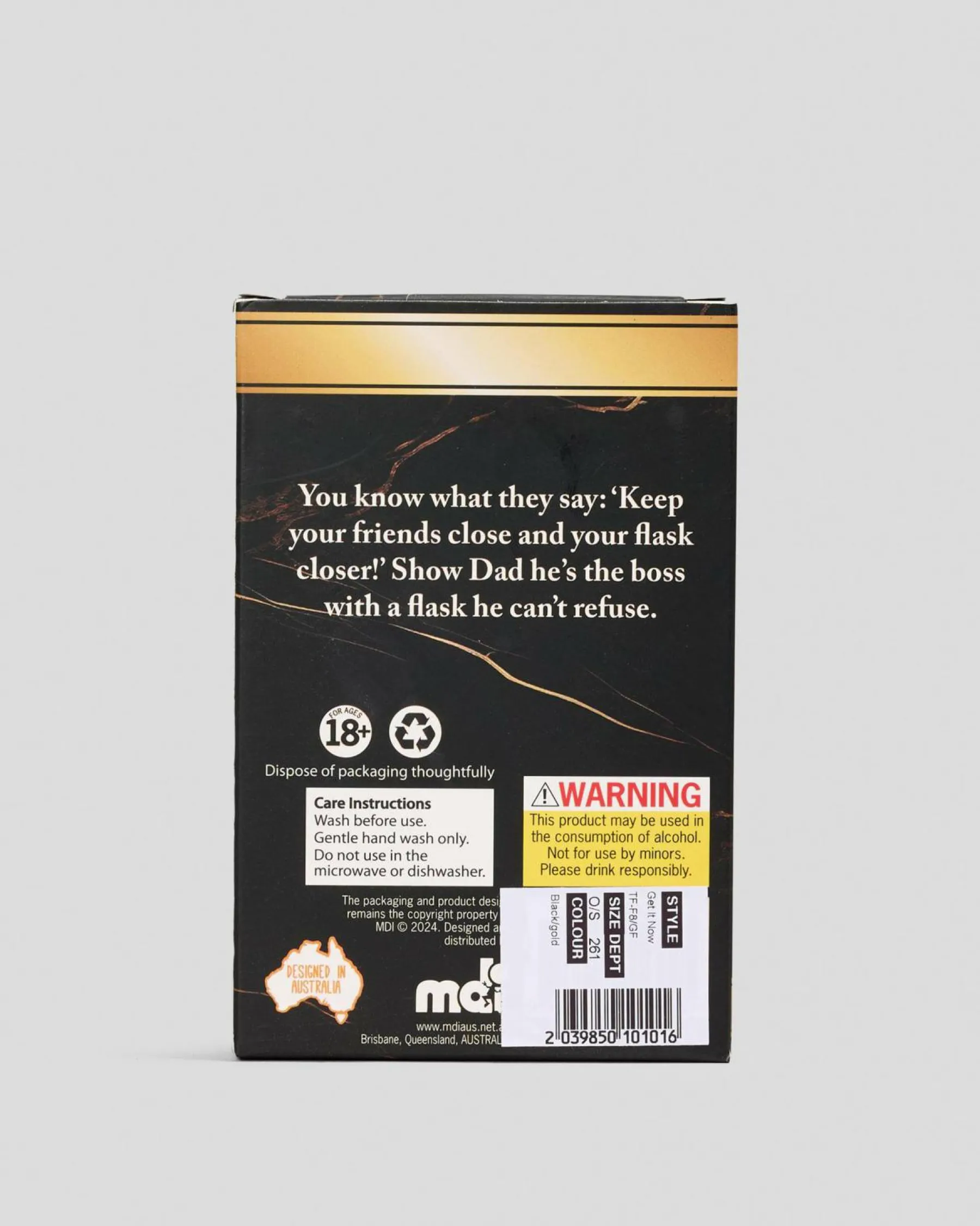 Gifts & Novelty|Gifts & Novelty*Get It Now The Goodfather Metal Flask Black/gold