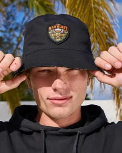 Headwear*The Mad Hueys The Island Captain Reversible Bucket Hat Black