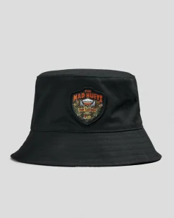 Headwear*The Mad Hueys The Island Captain Reversible Bucket Hat Black