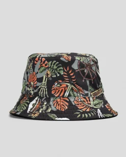 Headwear*The Mad Hueys The Island Captain Reversible Bucket Hat Black