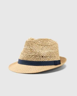 Headwear*Miscellaneous The Jones Fedora Tan/navy
