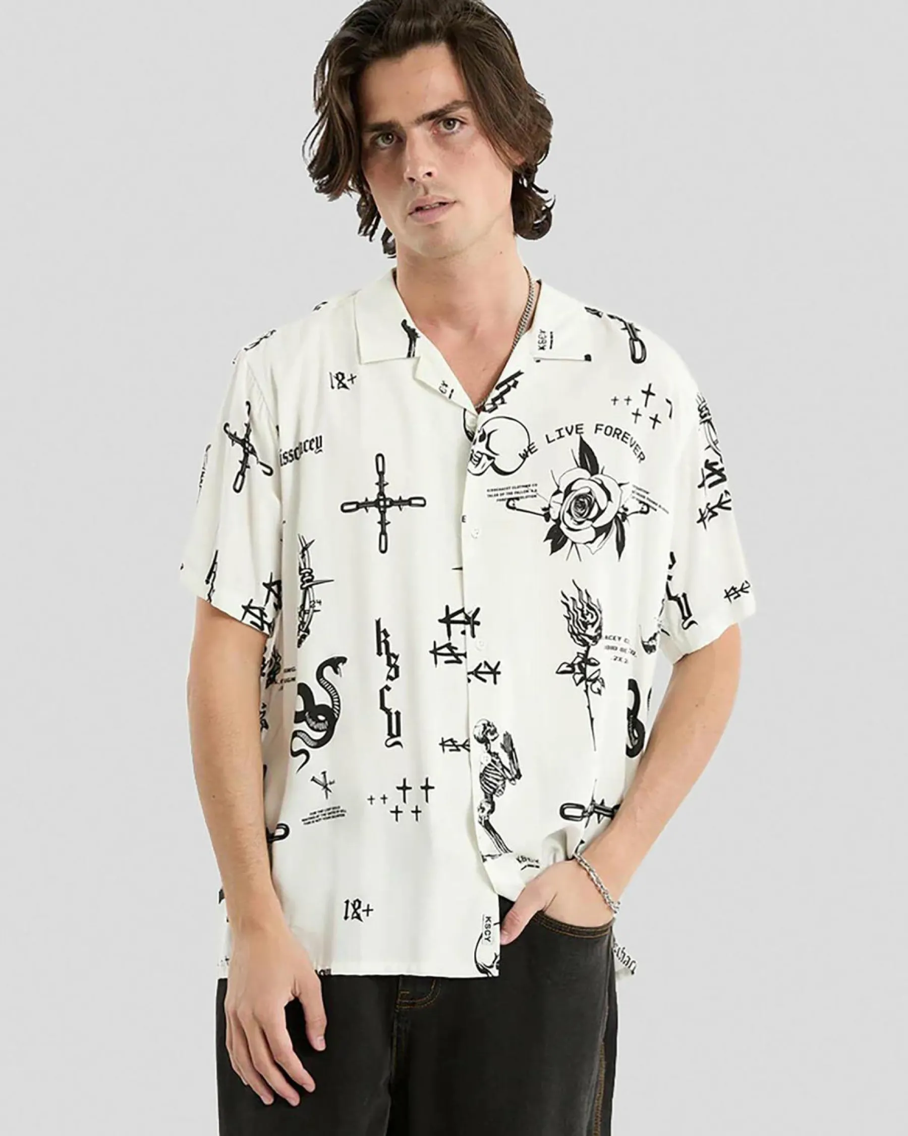 Sale The Kiss Relaxed Resort Short Sleeve Shirt Tops & T-Shirts