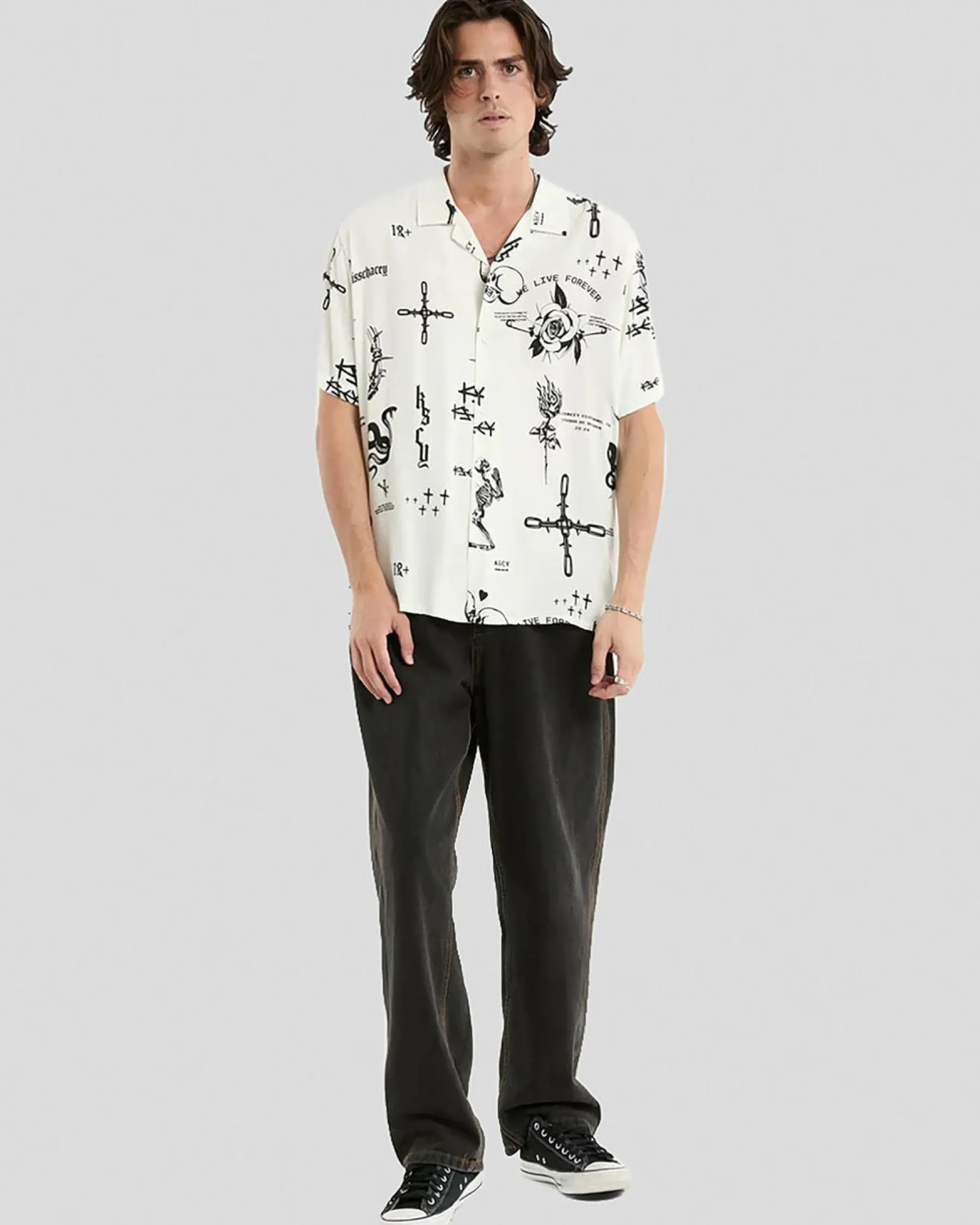 Sale The Kiss Relaxed Resort Short Sleeve Shirt Tops & T-Shirts