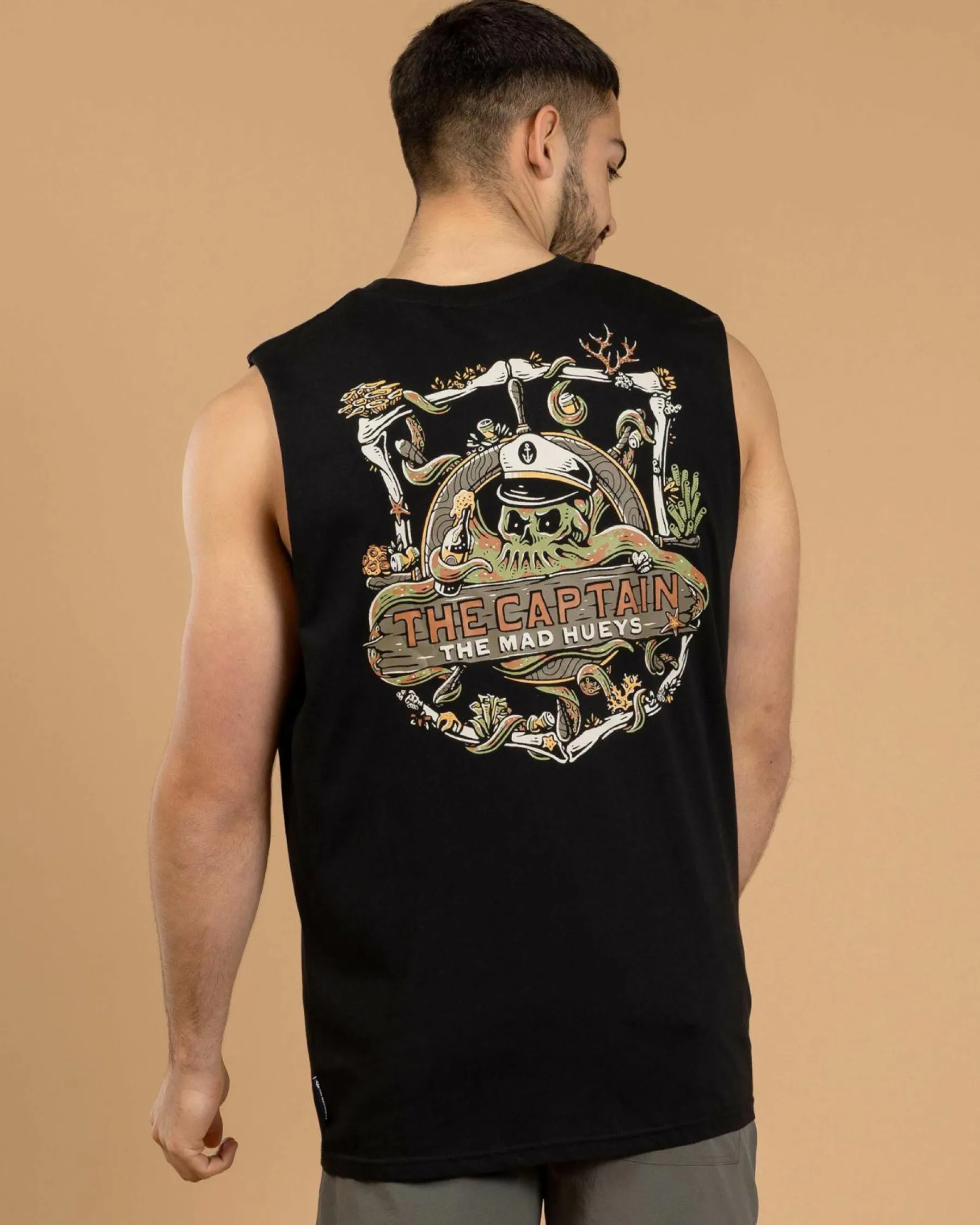 Tops & T-Shirts*The Mad Hueys The Sea Captain Muscle Tank Black