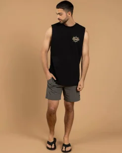 Tops & T-Shirts*The Mad Hueys The Sea Captain Muscle Tank Black