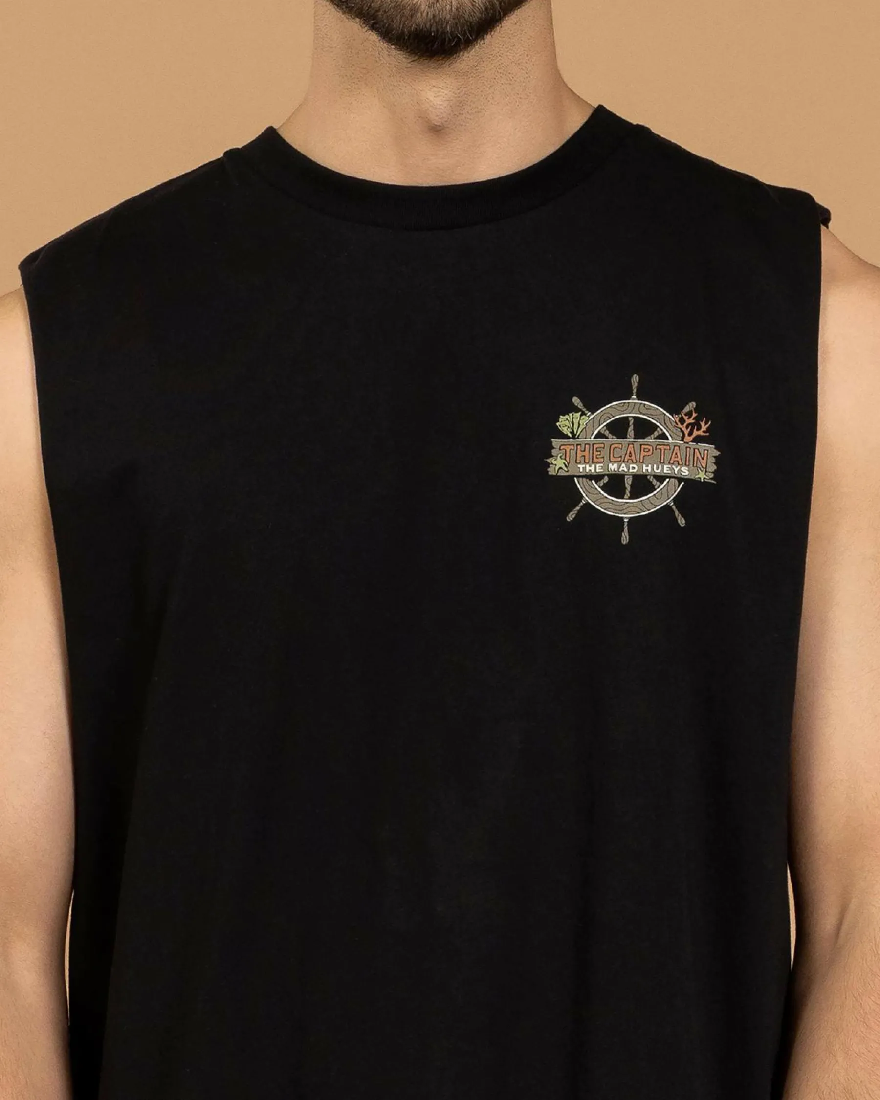 Tops & T-Shirts*The Mad Hueys The Sea Captain Muscle Tank Black