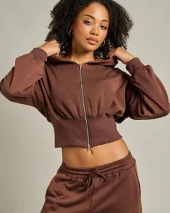 Sets|Jumpers & Hoodies*Mint Vanilla Thelma Zip Hoodie Espresso