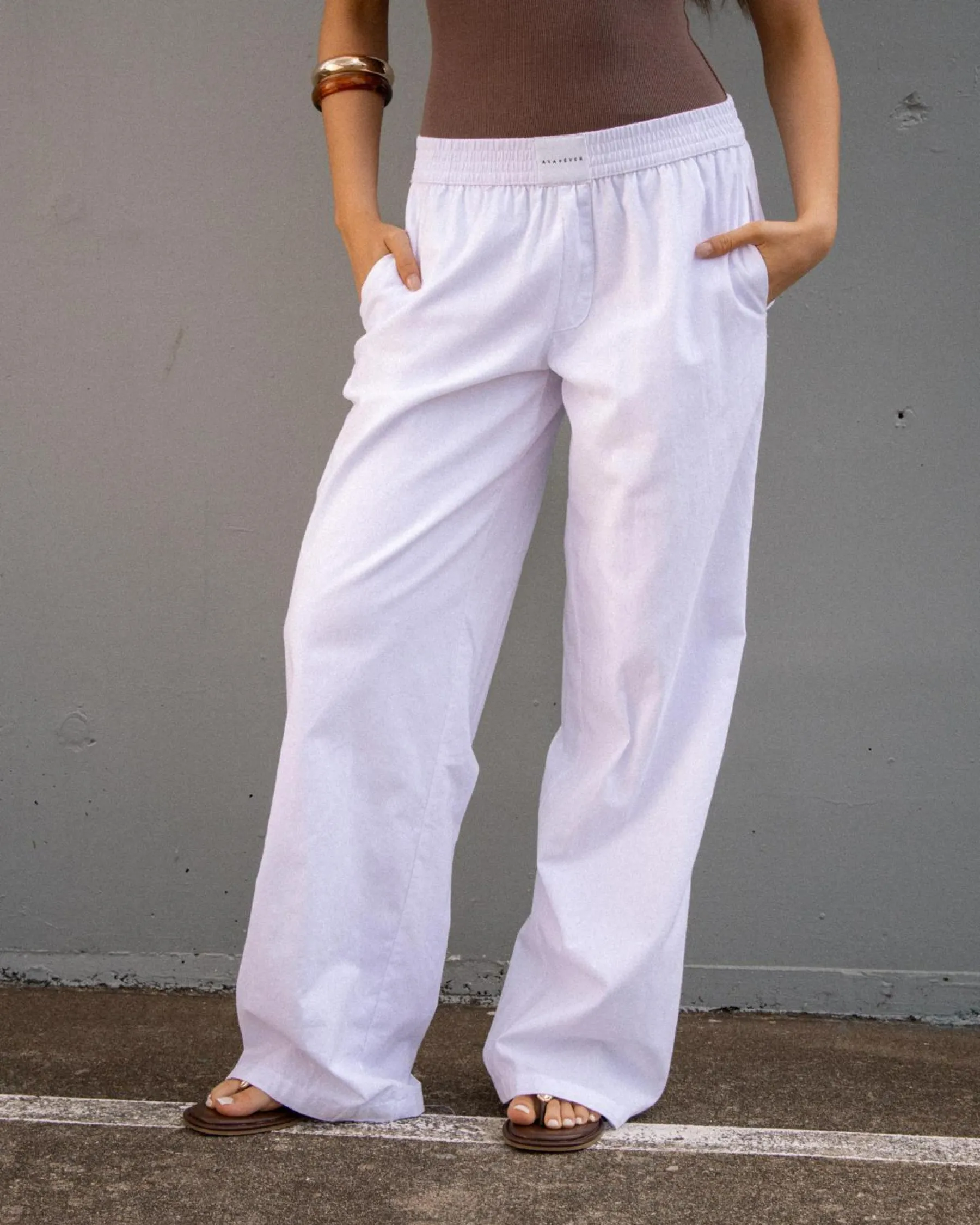 Bottoms*Ava And Ever Theo Pants White