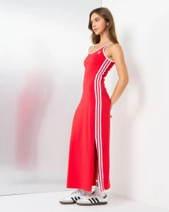 Dresses*adidas Three Stripe Tank Dress Better Scarlet