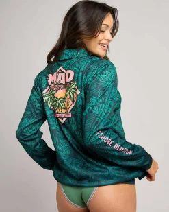 Rash Vests*The Mad Hueys Throwback Hueys Fishing Jersey Palm Green