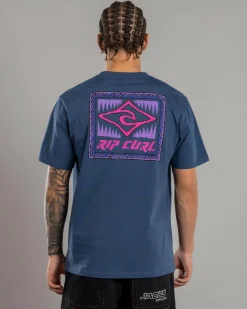 Tops & T-Shirts*Rip Curl Throwback T-Shirt Light Navy