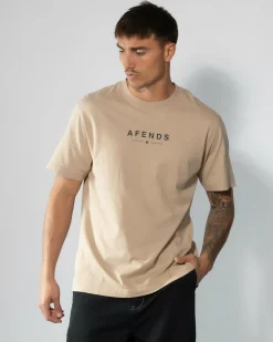 Tops & T-Shirts*Afends Thrown Out T-Shirt Taupe/black