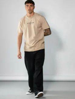 Tops & T-Shirts*Afends Thrown Out T-Shirt Taupe/black