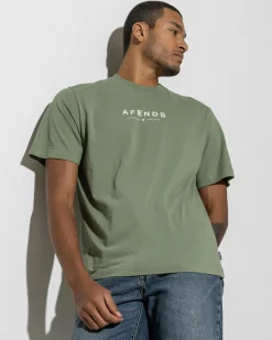 Tops & T-Shirts*Afends Thrown Out T-Shirt Oil Green