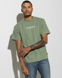 Tops & T-Shirts*Afends Thrown Out T-Shirt Oil Green