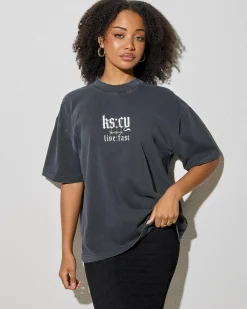 Tops*Kiss Chacey Thunder Street T-Shirt Pigment Black