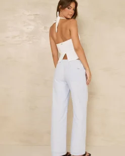 Bottoms*Mooloola Tilly Pants Light Blue Stripe