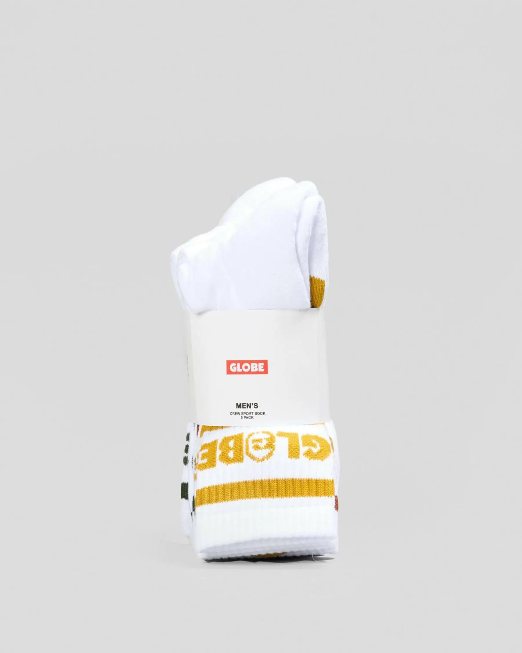Socks*Globe Tilt Crew Socks 5 Pack White/assorted