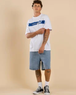 Tilt Panel Knit T-Shirt Tops & T-Shirts