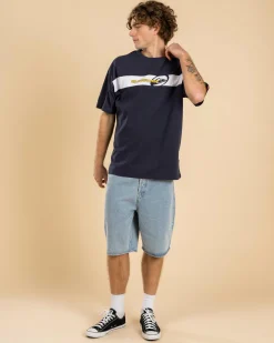 Tops & T-Shirts*Quiksilver Tilt Panel Knit T-Shirt Black Wave