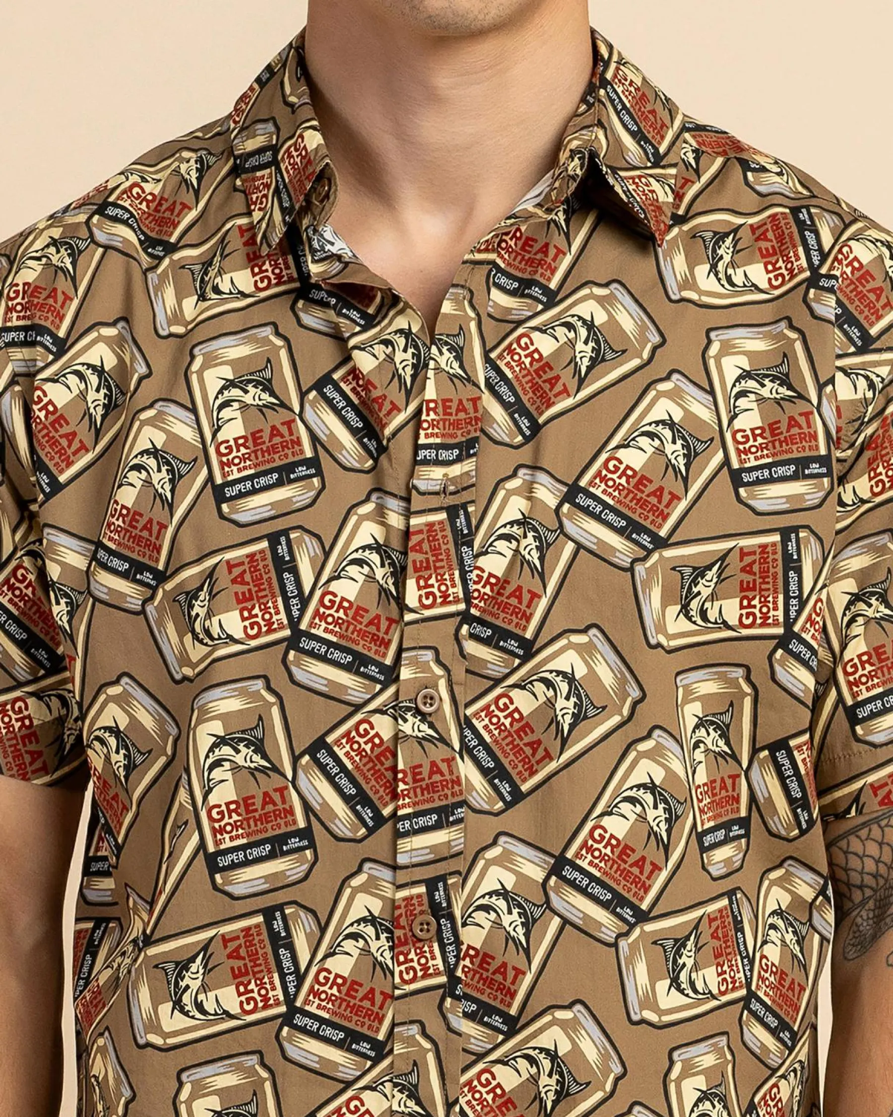 Tops & T-Shirts*Great Northern Tinnie Short Sleeve Shirt Tan