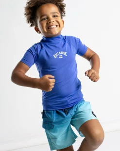 Rashies|Toddlers*Billabong Toddlers' All Day Arch Short Sleeve Rash Vest Cobalt