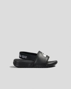 Toddlers|Slides*Quiksilver Toddlers' Bright Coast Strapped Thongs Black/white/black
