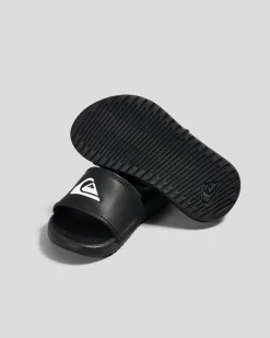 Toddlers|Slides*Quiksilver Toddlers' Bright Coast Strapped Thongs Black/white/black