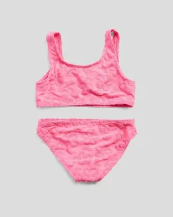 Bikinis|Toddlers*Roxy Toddlers' Flip Flower Bralette Bikini Set Pink Cosmos Flip Flower Terry