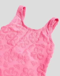Surf|One Pieces*Roxy Toddlers' Flip Flower One Piece Swimsuit Pink Cosmos Flip Flower Terry
