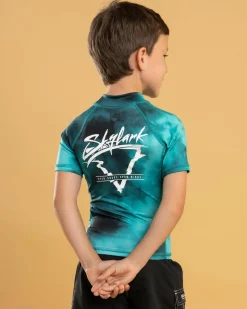 Rashies|Toddlers*Skylark Toddlers' Frequency Short Sleeve Rash Vest Mint Mottle