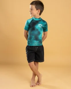 Rashies|Toddlers*Skylark Toddlers' Frequency Short Sleeve Rash Vest Mint Mottle