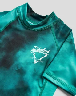 Rashies|Toddlers*Skylark Toddlers' Frequency Short Sleeve Rash Vest Mint Mottle