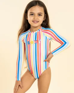 Surf|Wetsuits & Surfsuits*Roxy Toddlers' Holy Stripe Long Sleeve Surfsuit Bright White Holy Stripe