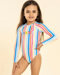 Surf|Wetsuits & Surfsuits*Roxy Toddlers' Holy Stripe Long Sleeve Surfsuit Bright White Holy Stripe