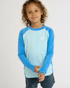 Rashies|Toddlers*Rip Curl Toddlers' Icons UV Brushed Long Sleeve Rash Vest Blue Gum