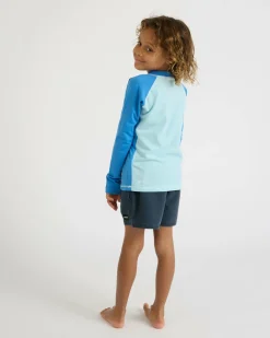 Rashies|Toddlers*Rip Curl Toddlers' Icons UV Brushed Long Sleeve Rash Vest Blue Gum